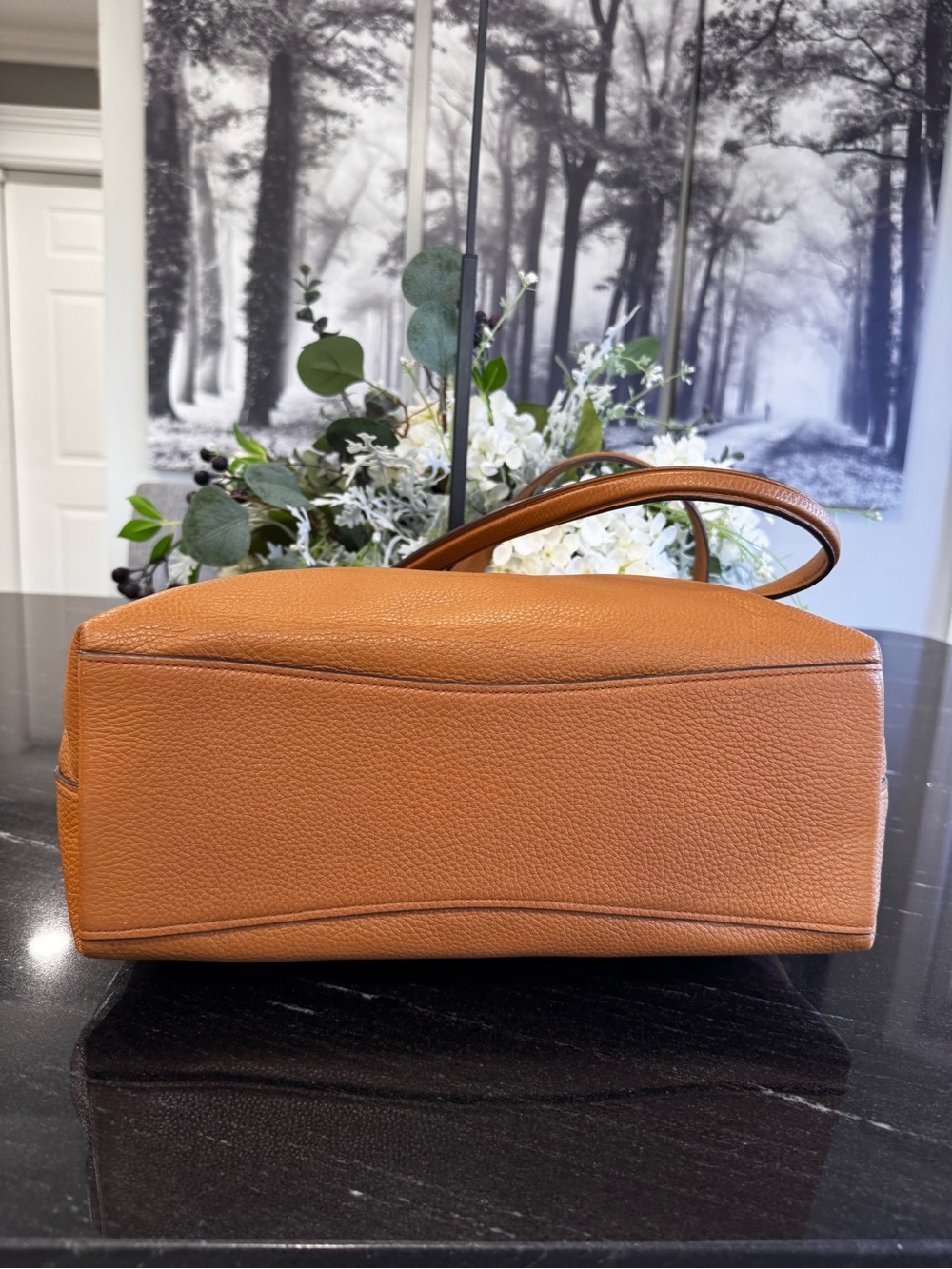 🤎Coach Pebbled Leather Zip Top Tote (Style F48637) in Saddle/Cognac. - Picture 9 of 16